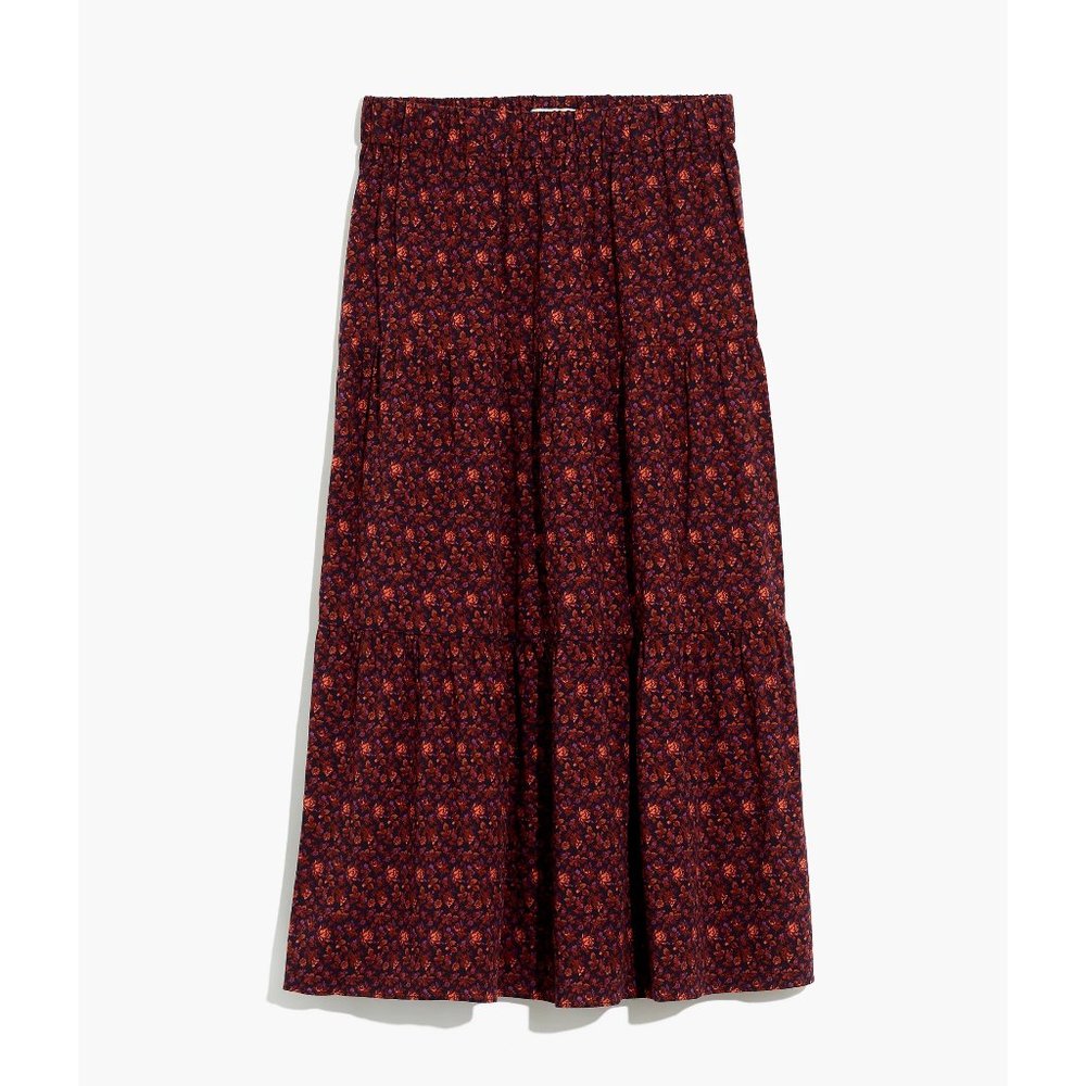 Madewell Pull-On Tiered Maxi Skirt in Orchard Floral
